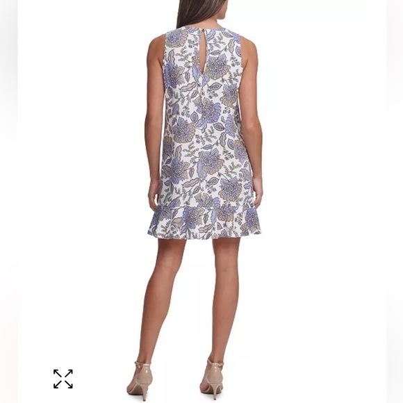 Tommy Hilfiger Linen Blend Sleeveless Provincial Paisley Shift Dress Size 10 - Picture 2 of 14